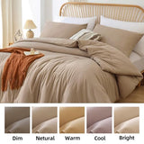 ROSGONIA Queen Comforter Set Taupe Brown, 3pcs(1 Boho Tan Comforter & 2 Pillowcases) All Season Soft Bedding Lightweight Bedspread Blanket Quilt ROSGONIA