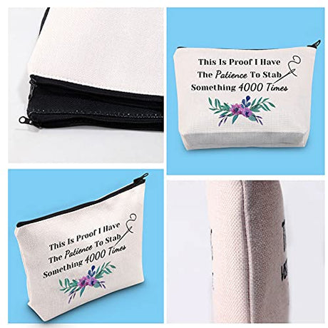 GJTIM Cross Stitch Gift Cross Stitch Project Bag This Is Proof I Have The Patience To Stab Something 4000 Times Sewing Project Bag (Stab Sth. 4000 Times) GJTIM