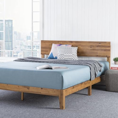 ZINUS Julia Wood Platform Bed Frame - Solid Wood with Slat Support, No Box Spring Needed, Easy Assembly, Full Size, Brown - WoodArtSupply