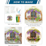 Zhenqing 4 Landscape Scenes Embroidery Kit for Beginners, 4-Pack Circular Designs with 20cm Hoop, Pre-Printed 29x29cm Cotton Fabric & Threads for Home Decor (JC0038)