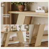 Treocho 63 Inch Long Console Tables for Entryway, 2-Tier Modern Wood Sofa Table with Shelf Behind Couch, Contemporary Narrow Entryway Table for Living Room, Hallway, Entrance, Hallway, Entrance, Oak Treocho
