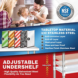 DuraSteel Food Prep Stainless Steel Table - 30 x 18 Inch Commercial Metal Workbench with Adjustable Under Shelf - NSF Certified - For Restaurant, Warehouse, Home, Kitchen, Garage DuraSteel