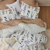 Bedsure Duvet Cover Queen Size - Reversible Cute Floral Duvet Cover Set with Zipper Closure, 3 Pieces White Bedding Set with 8 Corner Ties and 2 Pillow Shams 20"x26" Bedsure