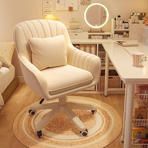 XUEGW Home Office Chair Computer Chair with Mid-Back Upholstered Modern Tufted Computer Task Chair Swivel Height Adjustable Velvet Accent Chair. XUEGW