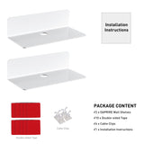 OAPRIRE White Floating Shelves Wall Mounted Set of 2 - Easily Expand Wall Space - Acrylic Hanging Shelves for Bedroom, Gaming Room, Living Room, Bathroom, Office with Cable Clips OAPRIRE