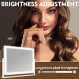ROLOVE Lighted Makeup Mirror 16.3"x12.6", Hollywood Vanity Mirror with 10X Magnifier, 3 Color LED Lighting Modes, Smart Touch Control & 360° Rotation, Tabletop Makeup Mirror (White, Gift Ready) ROLOVE