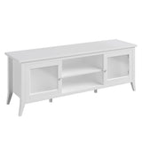 Lavish Home TV Stand - 55-inch Storage Cabinet with 2 Cubbies and 2 Shelves - Entertainment Center for Living Room, Bedroom, or Entryway (White) Lavish Home