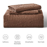 Love's cabin Quilts for Queen Bed Brown Bedspreads Bedding Set - Lightweight Bedspread Comforter - Coin Pattern Bedding Coverlet for All Season - 3 Pieces (1 Quilt, 2 Pillow Shams) Love's cabin