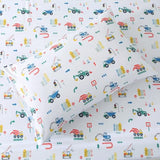 FEKOHIPY Kids Sheet Set Excavator Twin Size Bedsheet for Boys, 3PCS Digger Vehicle Printed Microfiber Soft Breathable Children Bedding Easy-Fit 14 Inch Deep Pocket FEKOHIPY