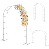HEOMU Metal Garden Arch Trellis, 5.3 Feet Wide x 7.6 Feet High or 7.9 Feet Wide x 6.3 Feet High, Assemble Freely 2 Sizes, Garden Arbor for Climbing Plant Outdoor & Indoor, Wedding Party Bridal, White HEOMU