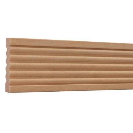819-4FTWHW Unfinished White Hardwood Reversible Fluted/Reeded Casing Moulding ORNAMENTAL