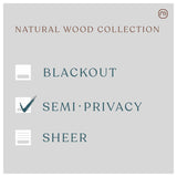 MOOD Custom Bamboo Shades | Natural | Cordless Bamboo Roman Shades for Windows and Doors (Natural Woven) | Natural Cedar (Great Privacy) | Custom Size Mood