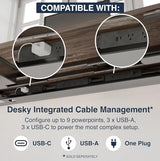Desky Electric Standing Desk, 47.2" Laminate Height Adjustable Sit Stand Desk, Dual Motor, 4 Memory Presets, Ergonomic Computer Workstation for Home Office – Burnished Wood Top and Space Gray Frame Desky