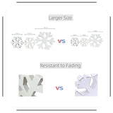 3pc Wood Snowflakes Christmas Decorations, Standing White Wooden Snowflakes Ornaments Winter Wonderland Decor, WellPainted Christmas Table Decor,Sturdy Large Snowflake Decor for Home Kitchen Fireplace AbologyMera