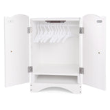 BABESIDE Wooden Baby Doll Closet, Wooden Furniture Armoire Dolls Wardrobe for Baby Doll Clothes Storage, Fit 12-16 Inch Doll Clothes, Includes 10 Clothes Hangers, Pretend Play for 3+ Girls Boys BABESIDE