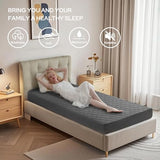 BEDLORE Waterproof Mattress Protector, Noiseless Twin Size Mattress Pad with Deep Pocket Fitted Up to 6"-15", Soft Breathable Dirt-Proof Single Bed Mattress Cover for Bedroom (Gray) BEDLORE