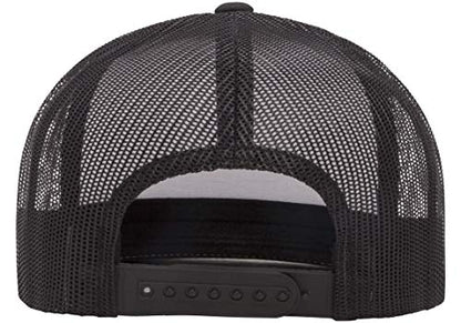 Yupoong Men's YP Classic Trucker Cap Front, Black/White/Black, OSFA