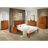Camaflexi Shaker Style Queen Platform Bed in Cherry - Solid Wood with Slatted Foundation, No Box Spring Needed Camaflexi