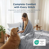Bedsure Cooling Comforter Queen Size - GentleSoft Moisture Wicking Cooling Blanket for Hot Sleepers, Breathable Lightweight Duvet Insert, Dual-Sided Summer Blanket, Gray, 88x88 Inches Bedsure
