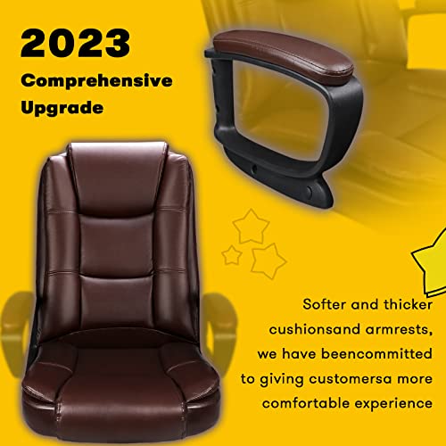OFIKA Home Office Chair, 400LBS Big and Tall Chair Heavy Duty Design, Ergonomic High Back Cushion Lumbar Back Support, Computer Desk Chair, Adjustable Executive Leather Chair with Armrest OFIKA