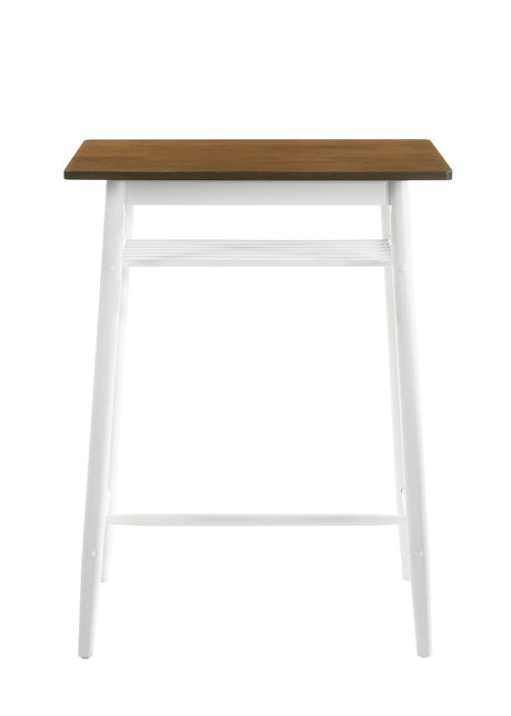 42 inch Modern Bar Table, Wood Pub Table, Rectangular Counter Height Table with White Wooden Legs for Dining Room, Kitchen, Living Room, Walnut Brown Wahson
