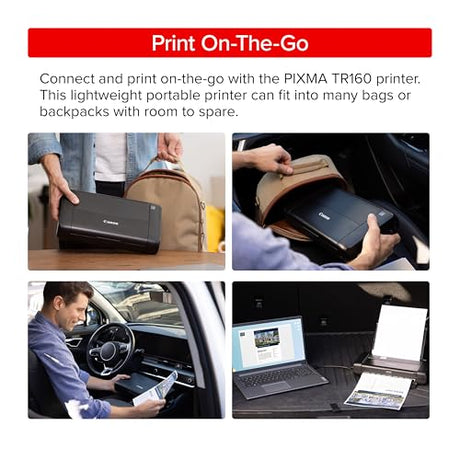 Canon PIXMA TR160 Wireless Portable Printer, 50-Sheet Paper Tray and 1.44" Display Canon
