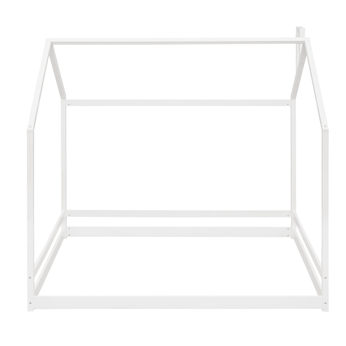 Bellemave Montessori Full House Bed Frame for Toddlers - White Wooden Floor Bed for Kids Bellemave