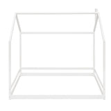 Bellemave Montessori Full House Bed Frame for Toddlers - White Wooden Floor Bed for Kids Bellemave