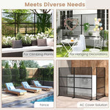 Giantex Metal Privacy Screen 72''H x 48''W, Powder-Coated Decorative Outdoor Fence Panel, Wall Divider for Room Separation, Freestanding Patio Divider with H-Shaped Base for Yard (Mesh Pattern) Giantex