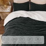 BEDELITE Fluffy Twin Comforter Set - Super Soft Sherpa Black Comforter for Twin Size Bed, Luxury Warm Bedding Set for Winter, Fuzzy Bed Set 2 Piece (1 Comforter, 1 Pillowcase) BEDELITE