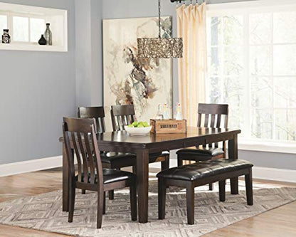 Signature Design by Ashley Haddigan Traditional Rectangular Dining Extension Table, Seats up to 8, Dark Brown - WoodArtSupply