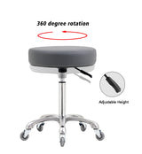 Ainilaily Rolling Stool with Wheels, Heavy Duty 400 lbs Stool for Shop Guitar Lab Tattoo Workbench Medical, Adjustable Swivel Stool Chair (Grey) Ainilaily