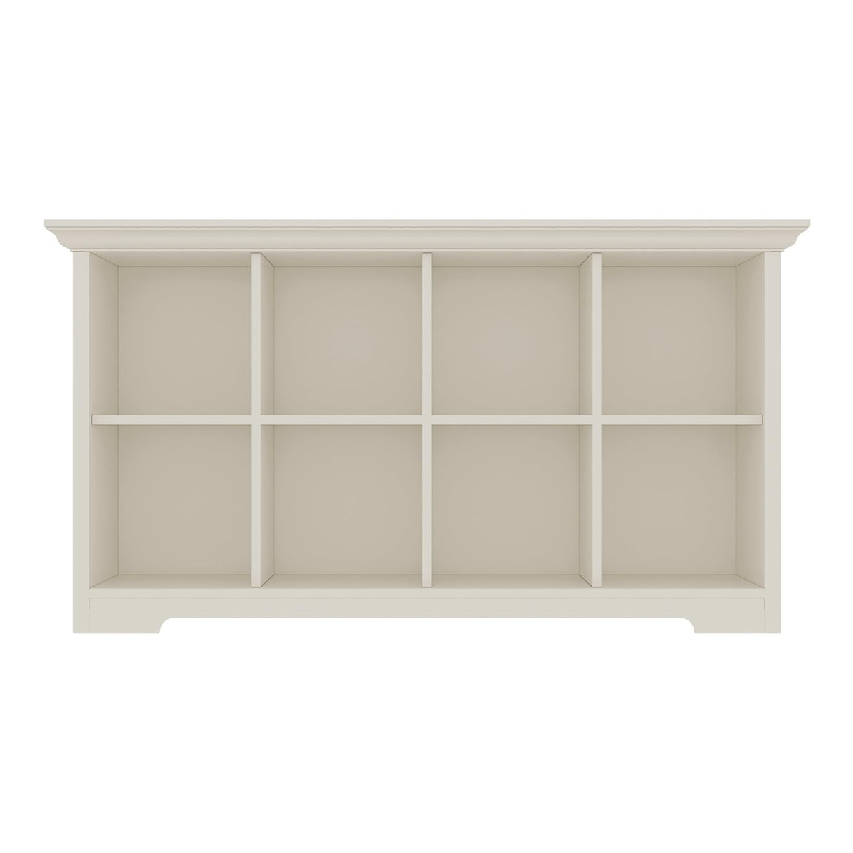 OSCHF Cube Shelf Bookcase with Base - Wooden 2 Tiers Floor Standing Low Storage Cabinet for Home and Office, 8-Cube Lattice Bookshelf, Warm White OSCHF