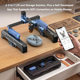 Artilume T1-P Laser Engraver 3000mW, APP Control, Foldable Design with Height Extension and Protective Enclosure, 0.01mm Precision, 200x150mm Engraving Area for Wood, Leather, Acrylic, for Beginners Artilume