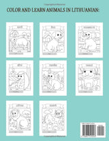 Learn Lithuanian - 70 Animals in Lithuanian Coloring Book (Picture Dictionary): Color and Learn Names of Animals in Lithuanian (with English Translation) Majosta