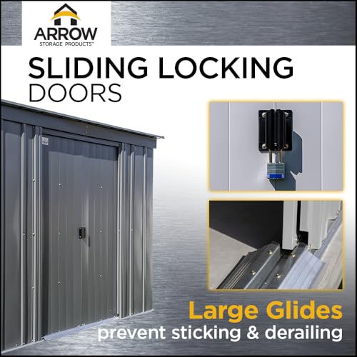 Arrow Classic Steel Storage Shed, 10x8, Blue Grey Arrow