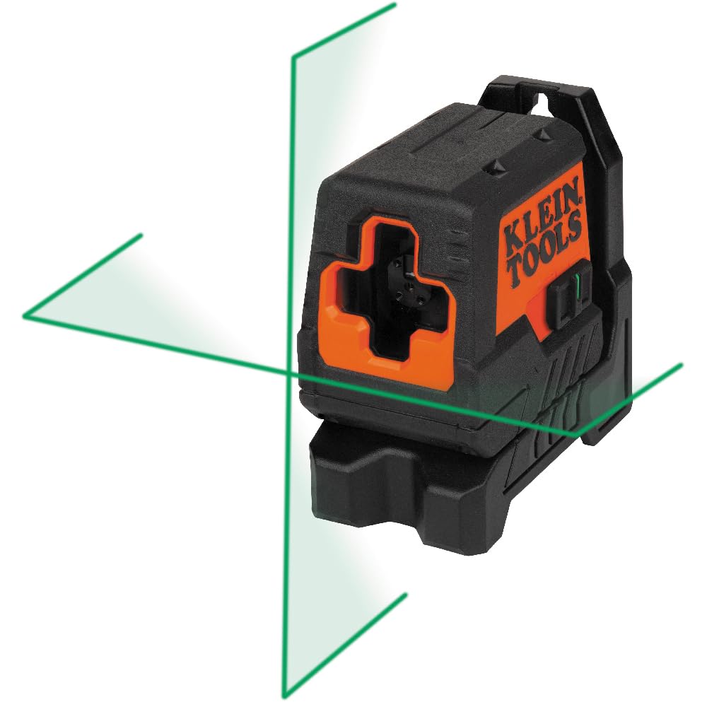 Klein Tools 93MCLG Self-Leveling Laser Level, Mini Cross-Line Level, Leveling Alignment Tool, Bright Green Horizontal and Vertical Lines Klein Tools