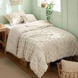 Bedsure Tufted Boho Comforter Set Twin Size - Beige Boho Bed Set, GentleSoft™ 2 Pieces Farmhouse Shabby Chic Embroidery Bedding, Gifts for Woman, Soft Jacquard Twin Comforter for All Seasons Bedsure