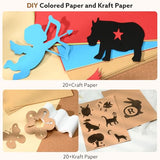 MiniStarCut 80 PCS Laser Materials Exploration Kit, DIY Laser Engraving Supplies Including Metal, Wood, PU Leather, Paper, Rock MiniStarCut