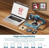 SCULPFUN C1 Mini Laser Engraver with SCULPFUN RA Mini Rotary Roller, 3W Portable Engraving Machine, 0.04mm Ultra-Fine Spot, 150x130mm Engraving Area, Works on Wood, Leather, Paper, Slate SCULPFUN
