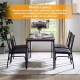 VECELO Dining Table Set for 4, Kitchen Table Set with 4 Chairs for Small Space, Space-Saving and Modern Design, Apartment, Easy to Assemble, Retro Brown VECELO