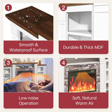 oneinmil 70" Fireplace TV Stand, Electric Fireplace with Mantel, Modern Entertainment Center with Open Storage, Remote Control, Adjustable Flame, Fire Place TV Stand for Living Room, Bedroom Oneinmil