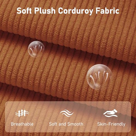 Furnimart Futon Sofa Bed, 66" Corduroy Convertible Futon Couch with 3-Position Adjustable Backrest, Solid Wood Frame Sleeper Sofa for Small Space, Living Room, Apartment, Office, Brown Furnimart