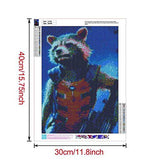 5D DIY Diamond Art, Rocket Racoon Guardians of Galaxy Racoon Diamond Art Kits for Adults Full Drill Round Diamond Gem Art Beads Painting Perfect for Home Wall Décor 11.8x15.7 inches Better Selection