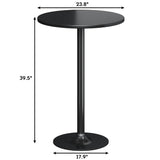 Flamaker Round Bistro Pub Table 2 Pack Modern Style Metal Base MDF Top Cocktail Bar Table Counter Bar Height for Pub, Dining Room, Party (Black) Flamaker