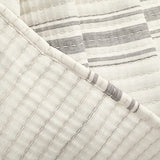 Lush Decor Farmhouse Stripe Kantha Pick Stitch Cotton Quilt/ Coverlet Single King, Gray - Striped Bedding King Quilt - King Blanket For Bed Lush Decor