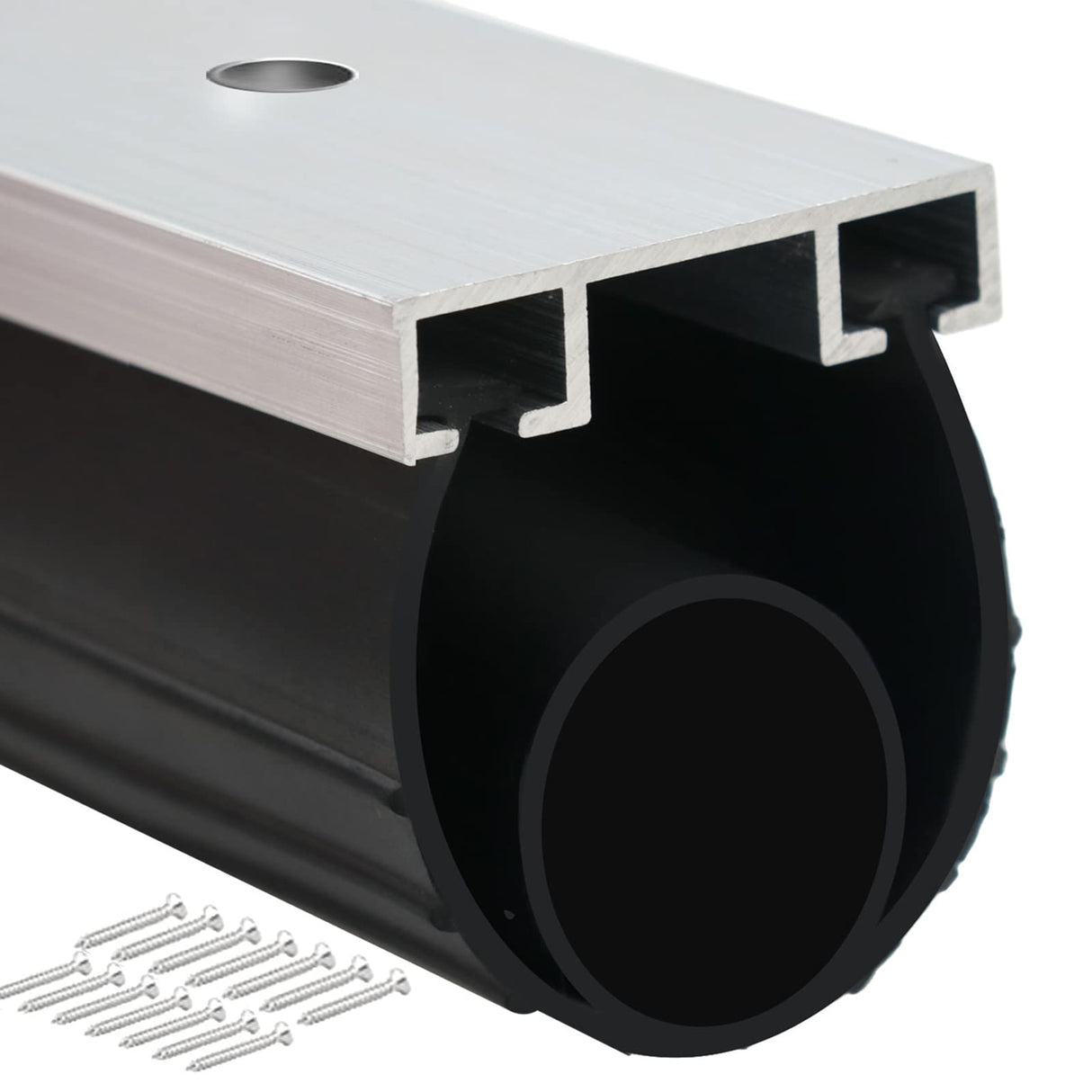 Duzzy Universal Garage Door Seals Kits, Pre-drilled 10 Feet U+O Ring Heavy-Duty Weatherproofing Garage Door Rubber Seals Bottom Pakage with Aluminum Track Retainer Base Kits Duzzy