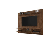Manhattan Comfort Plaza Floating Entertainment Center for Living Room, Wall Mounted TV Stand with Display Shelves, Wire Management & Mounting Hardware, Fits up to 50" Screens, Rustic Brown Manhattan Comfort