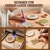 Laser Engraving Materials Kit, 185Pcs Laser Engraving Blank Supplies for Art and Craft, Laser Engraver Accessories Suitable for Both Engraving Pens & Laser Engravers K KERNOWO