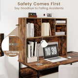 Tangkula Desktop Bookshelf, Countertop Storage Hutch with 4 Shelves for Computer Desk, Desk 2-Tier Display Rack, Multipurpose Wood Desktop Hutch Storage Organizer for Dorm Office Home Tangkula